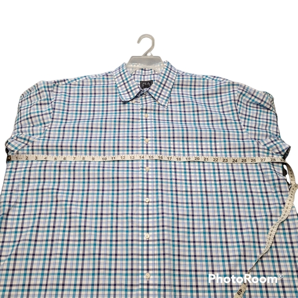 Jos A. Bank Traveler Blue And White Gingham Button Down Shirt Size 2X - Picture 5 of 7